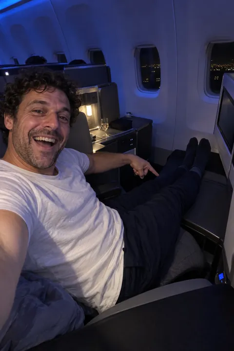 Lucas Moreau in ANA business class