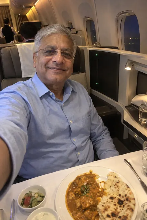 Sanjay Patel in Air India business class